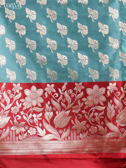 MDH18046-Semi banaras salwar Unstitch