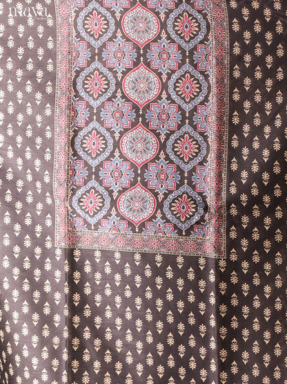 Black -Semi Tussar Salwar Unstitch