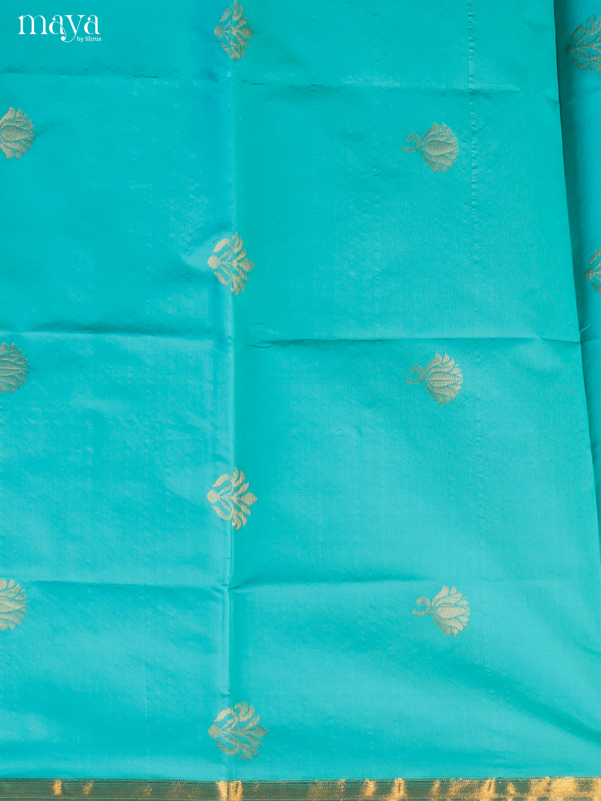 Blue & Peach-semi softsilk salwar Unstitch
