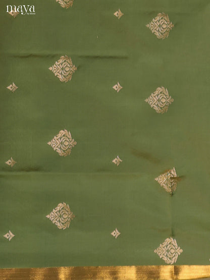 Green & Pink -semi softsilk salwar Unstitch