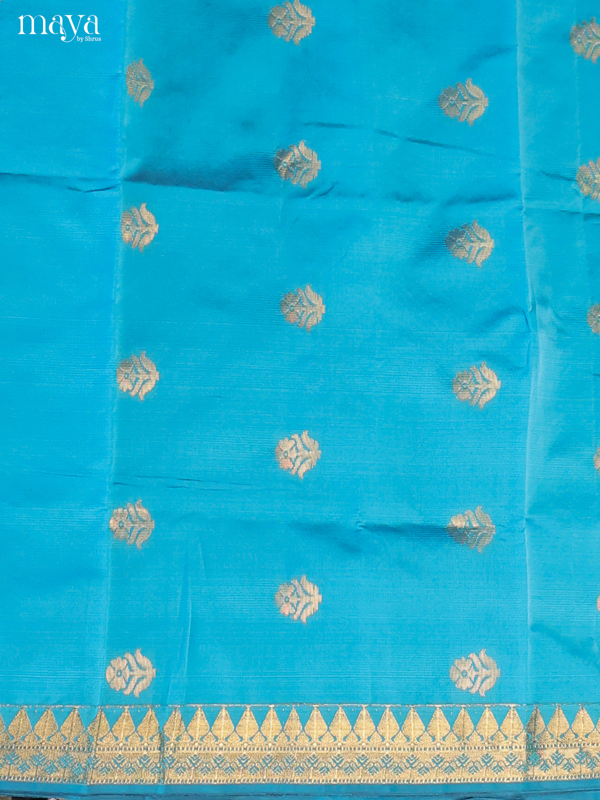 Blue & Red-semi softsilk salwar Unstitch