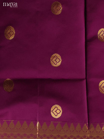 Purple & Grey-semi softsilk salwar Unstitch