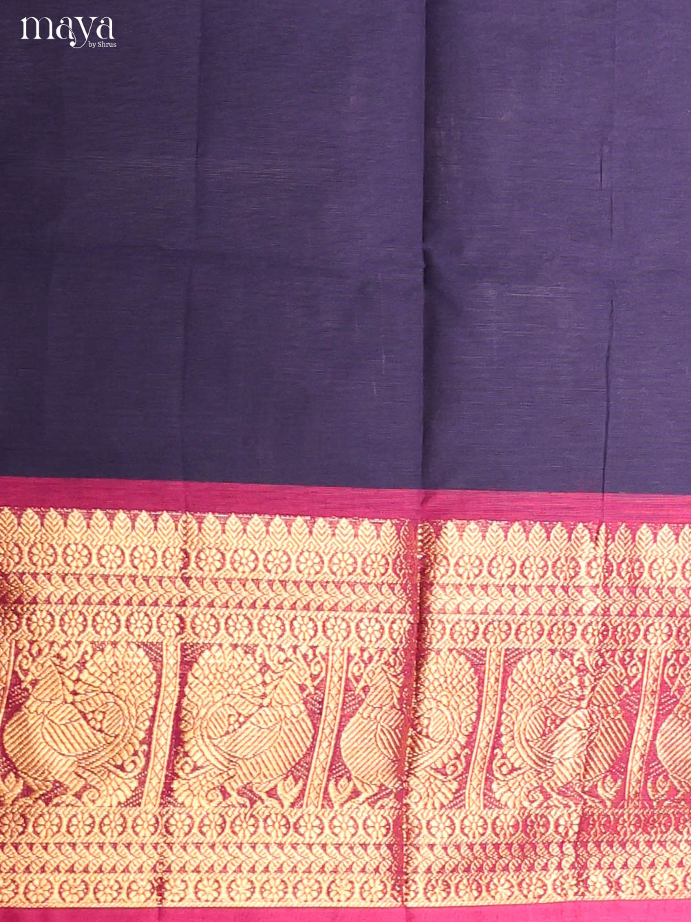 Blue & Purple-Narayanpet top & dupatta combo