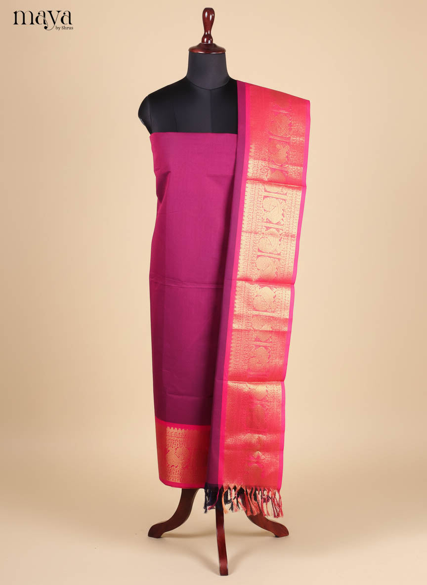 Purple & Pink-Narayanpet top & dupatta combo