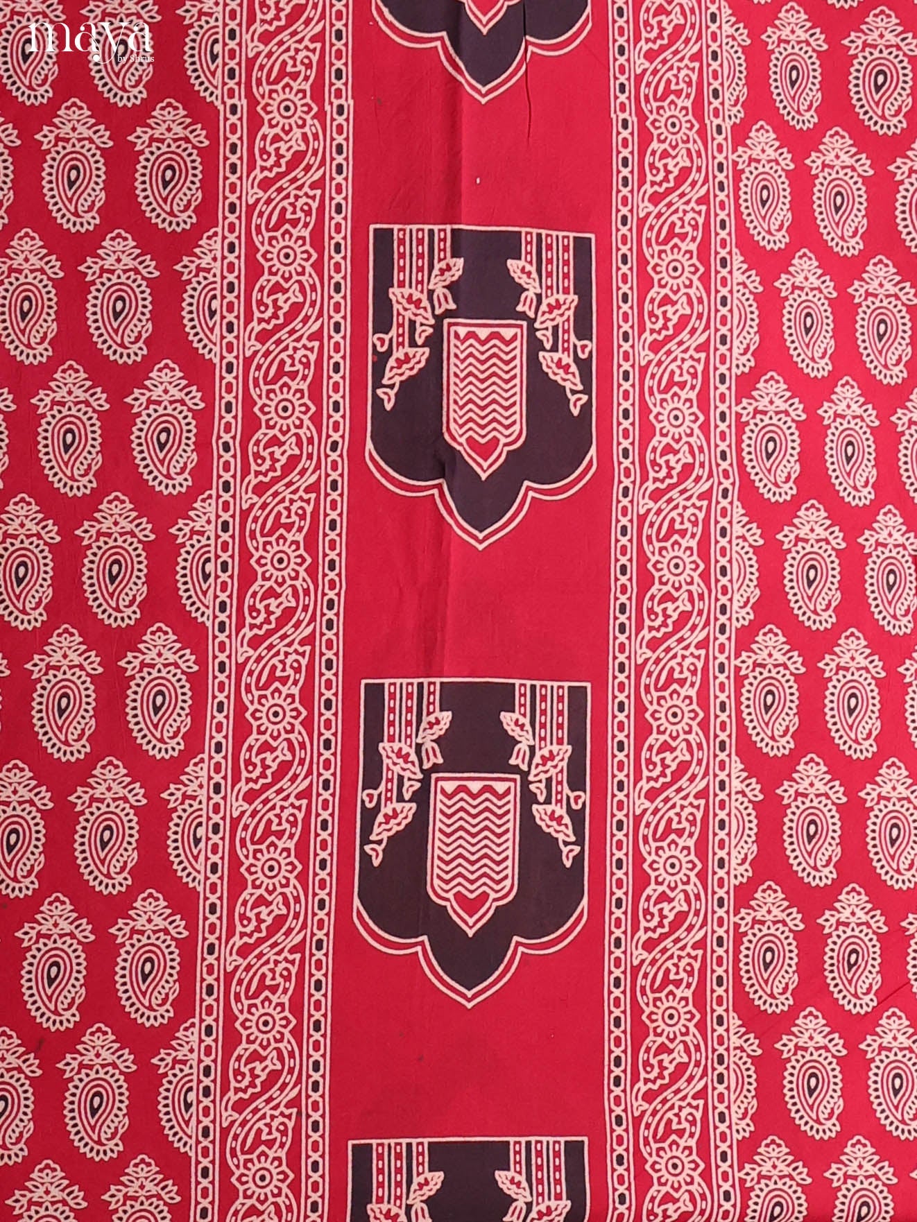 Red & Black-Ajrakh Salwar Unstitch