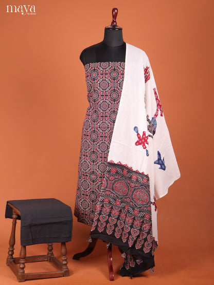 Black & Cream -Ajrakh Salwar Unstitch
