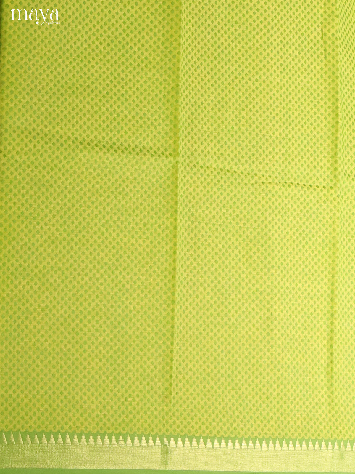 Vibrant Lime Green Woven Cotton Salwar Set Material With Zari Border