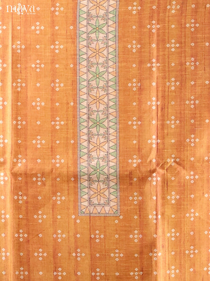 Classy Mustard Semi Tussar Salwar Material With Kalamkari Prints