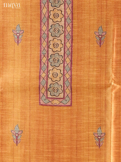 Mustard-Semi Tussar Salwar Unstitch