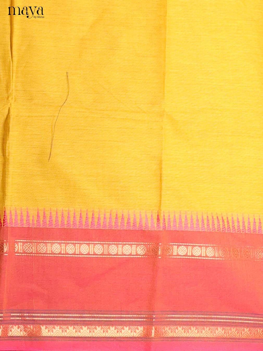 Radiant Yellow Chettinad Cotton Churidar Material Set With Rettaipet Border