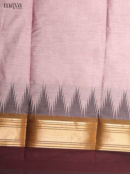 Grey & Maroon-chettinad top & dupatta combo