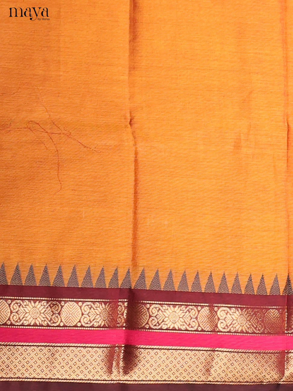 Comfy Mustard Chettinad Top & Dupatta Set With Brown Zari Border