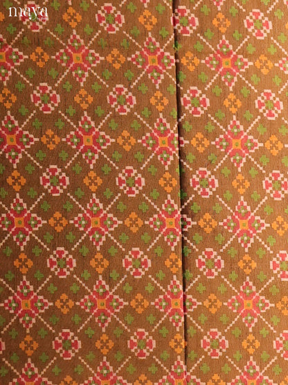 Pretty Mustard Semi Patola Salwar Suit Material With Floral Pattern