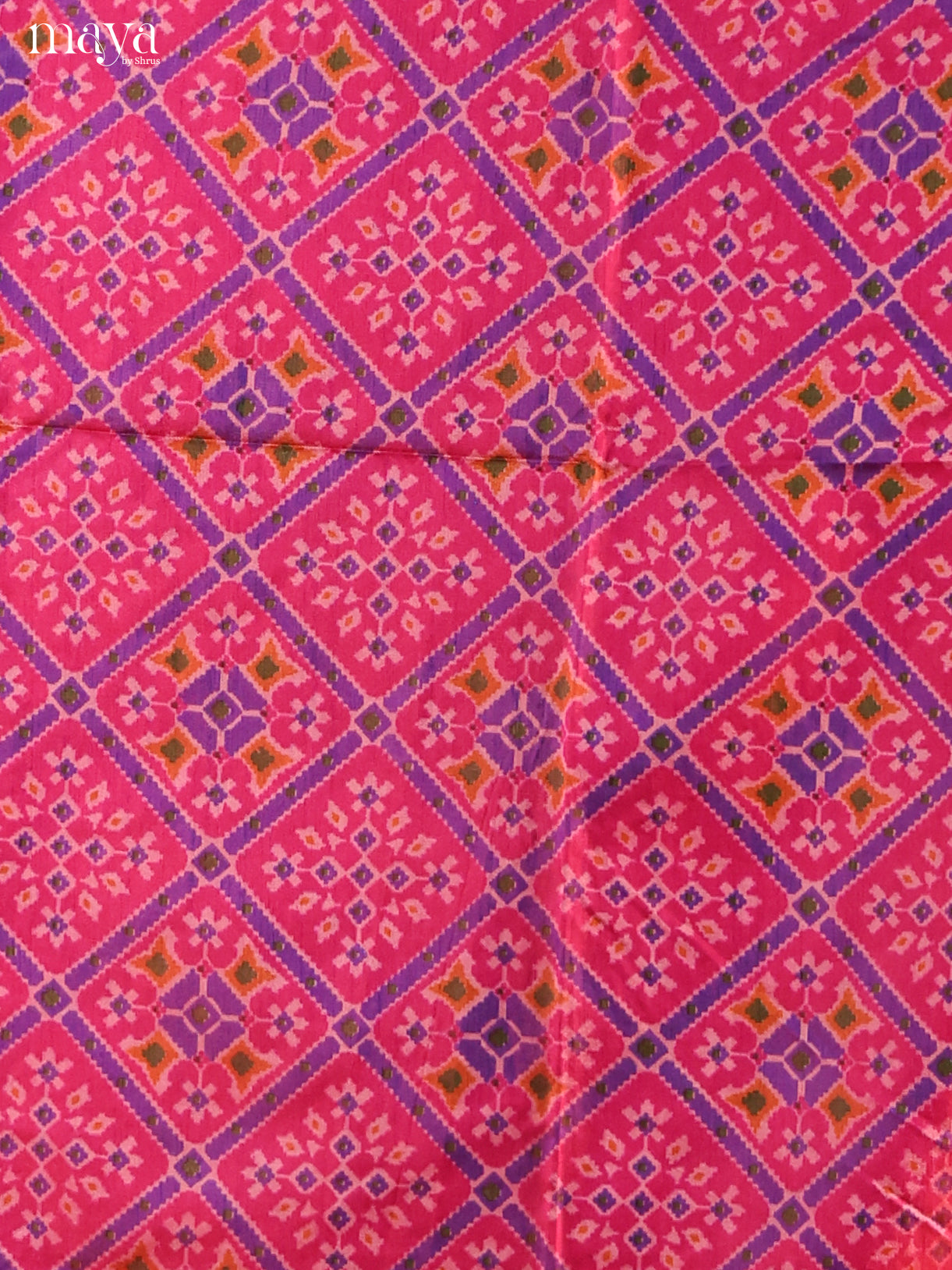 Exquisite Pink Semi Patola Salwar Suit Material With Floral & Geometric Motifs