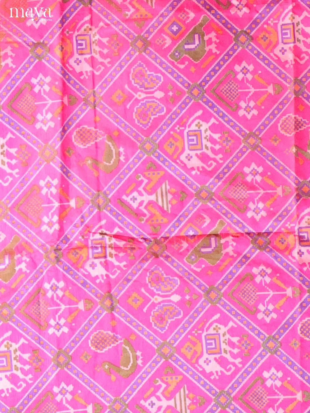 Classic Pink Semi Patola Salwar Suit Material With Intricate Motifs