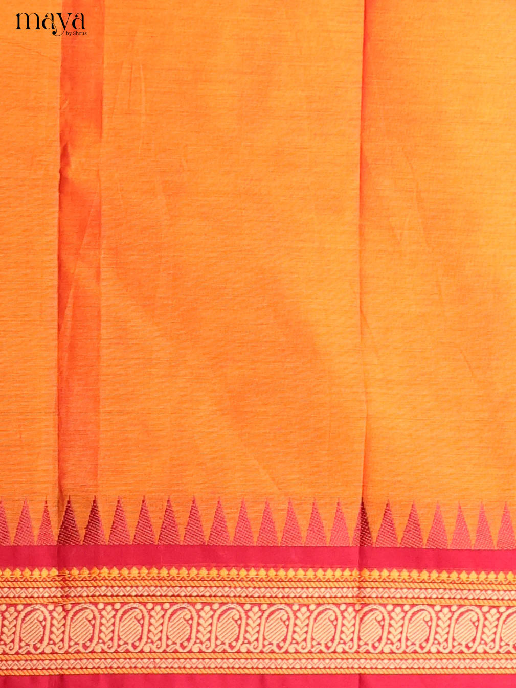 Bright Orange Chettinad top & dupatta Set With Zari Border