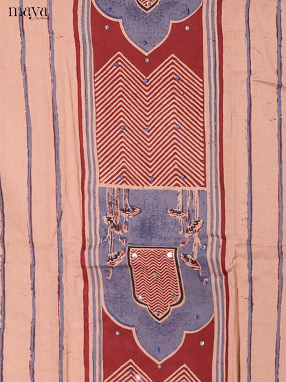 Peach & Maroon -Ajrakh Salwar Unstitch