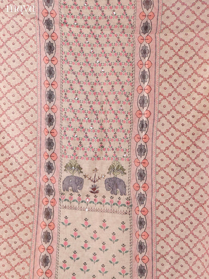 Cream-Chanderi salwar Unstitch