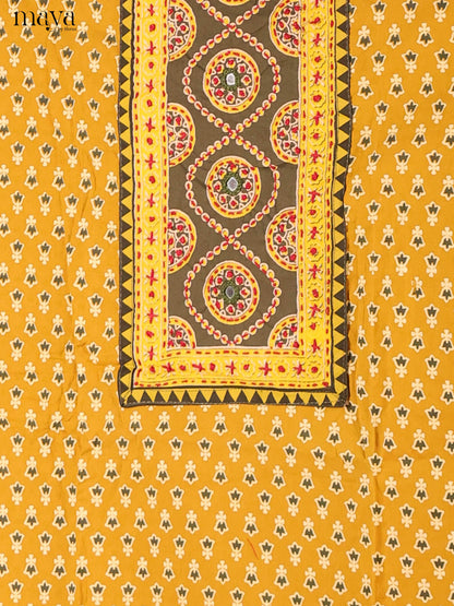 Mustard & Grey Green-Ajrakh Salwar Unstitch