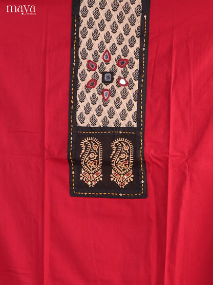 Red & Black -Ajrakh Salwar Unstitch