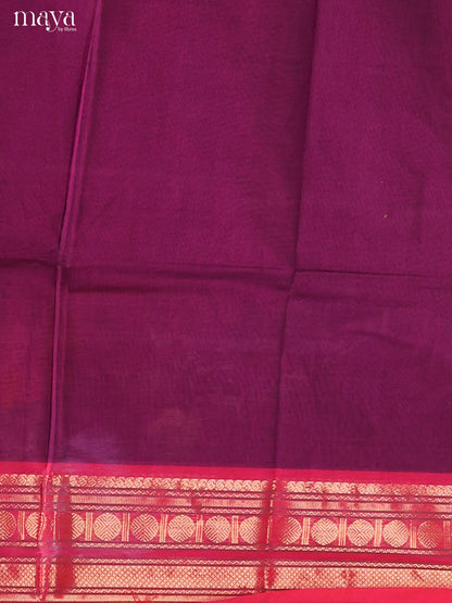 Majestic Wine Chettinad Cotton Salwar Material With Zari Border