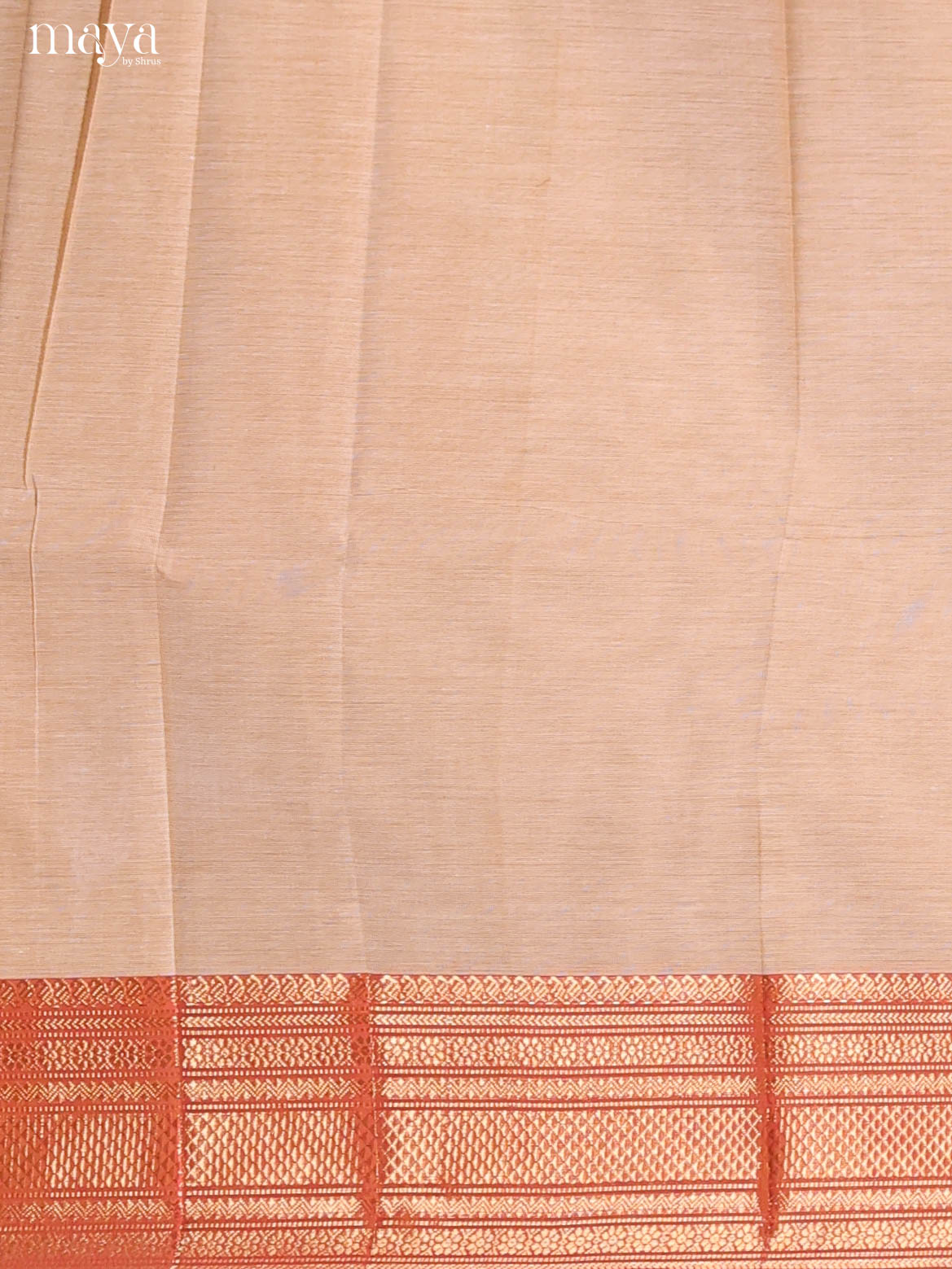 Rich Cream Chettinad Cotton Top & Dupatta Set With Zari Border