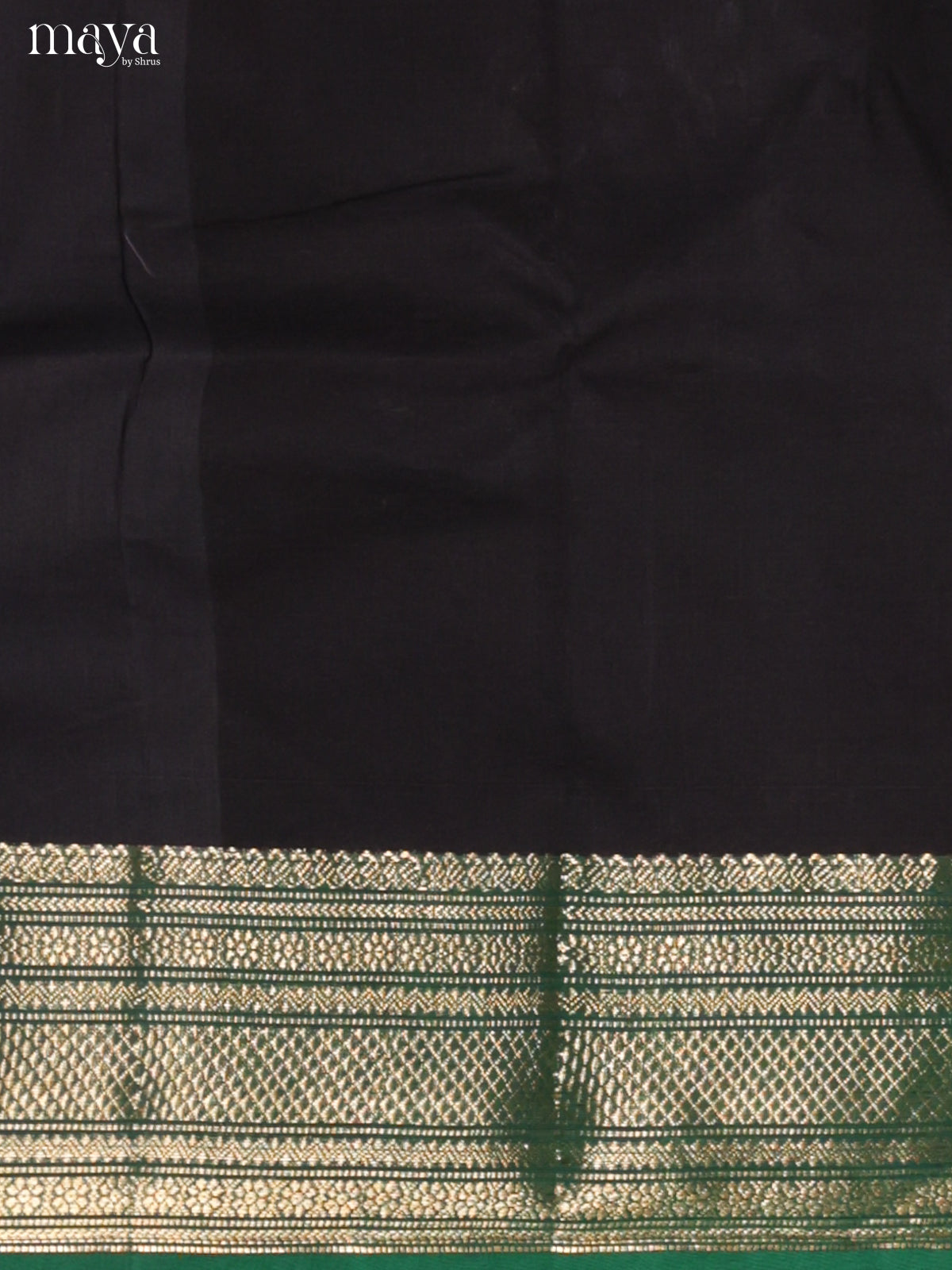 Exquisite Black Chettinad Cotton Top & Dupatta Set With Temple Zari Border