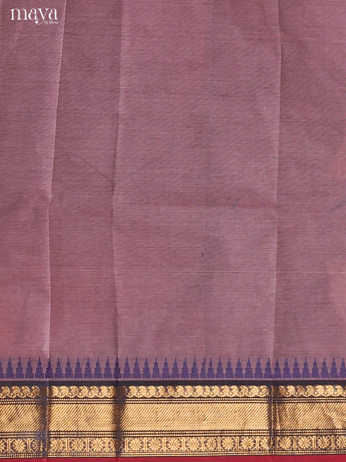Ethnic Mauve Chettinad Cotton Salwar Material With Zari Border