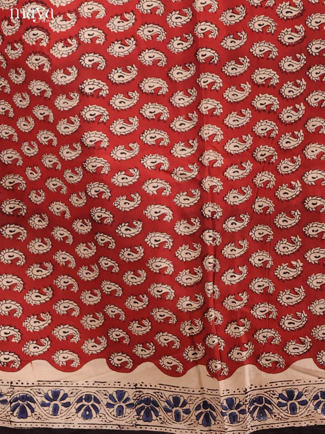 Vibrant Maroon Hand-Block Printed Cotton Salwar Sets With Paisley Motifs