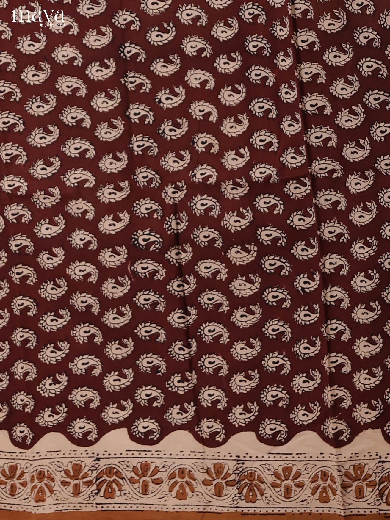 Timeless Maroon Hand-Block Printed Cotton Salwar Materials