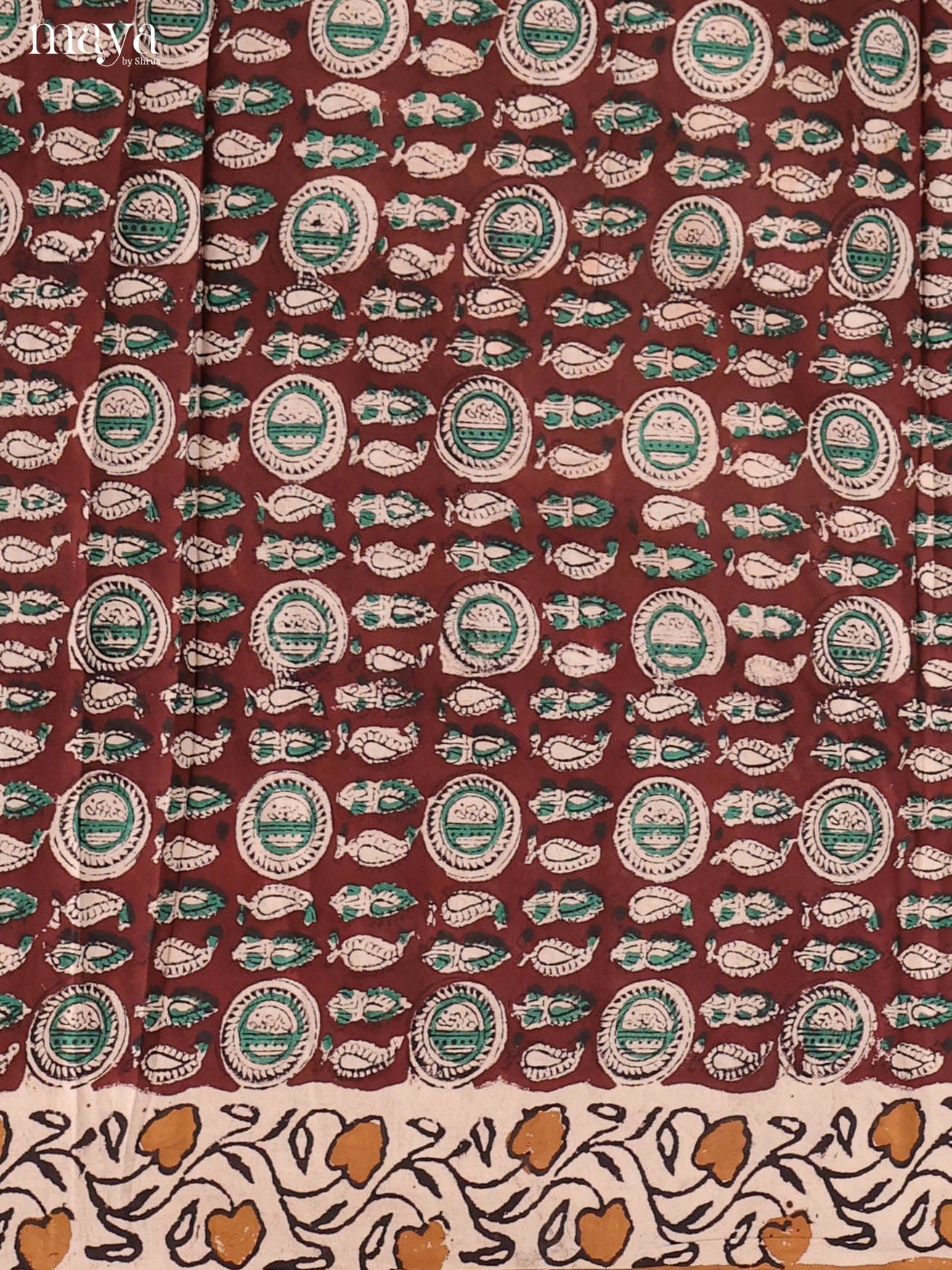 Chic Brown Cotton Salwar Suit Material With Beige Printed Dupatta