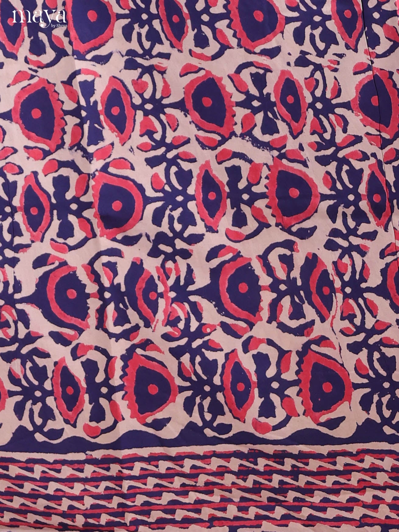 Pretty Blue & Pink Cotton Salwar Suit Material