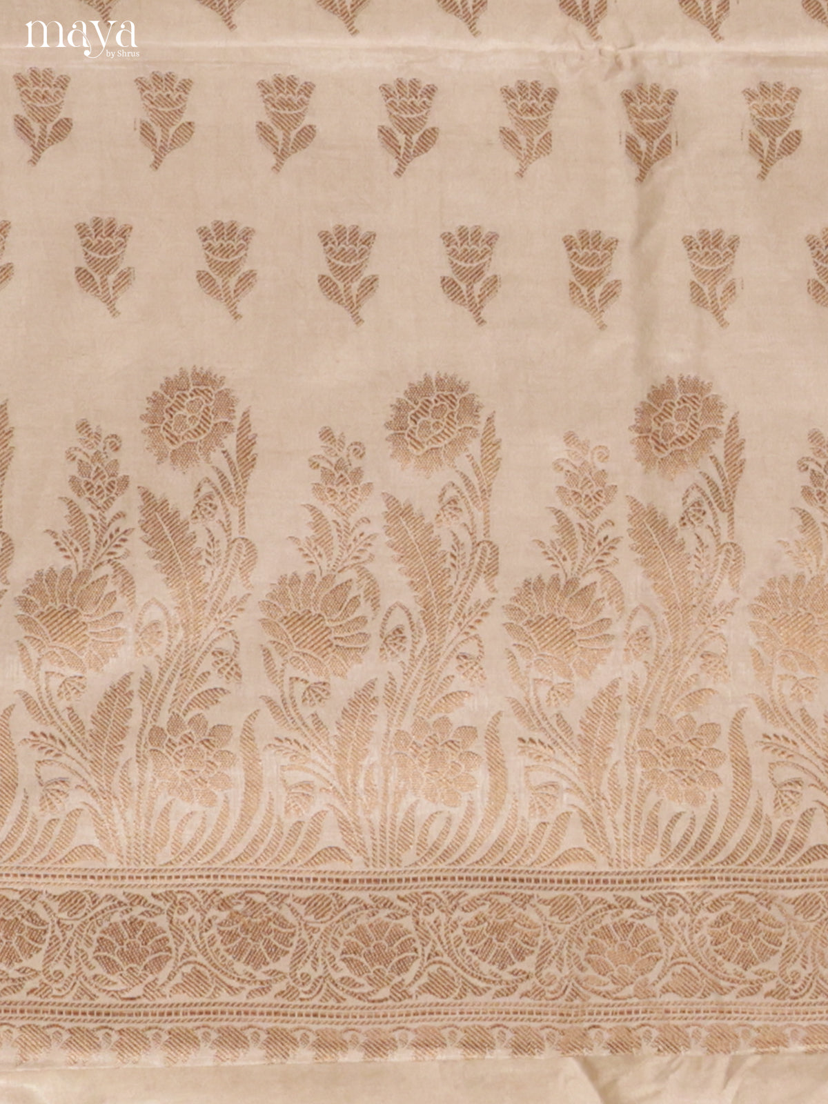 Exquisite Golden Semi Tussar Salwar Suit Material With Zari Buttas