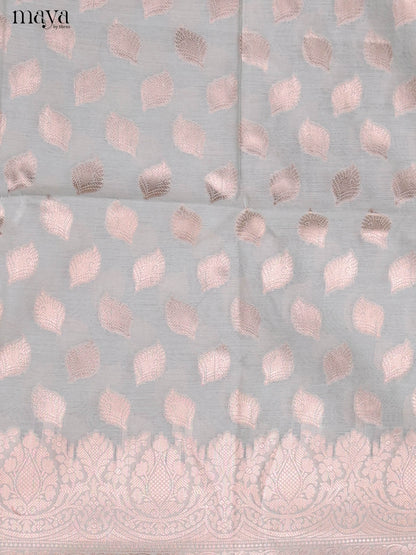 Regal Mint Green Semi Tussar Salwar Suit Material With Zari Buttas