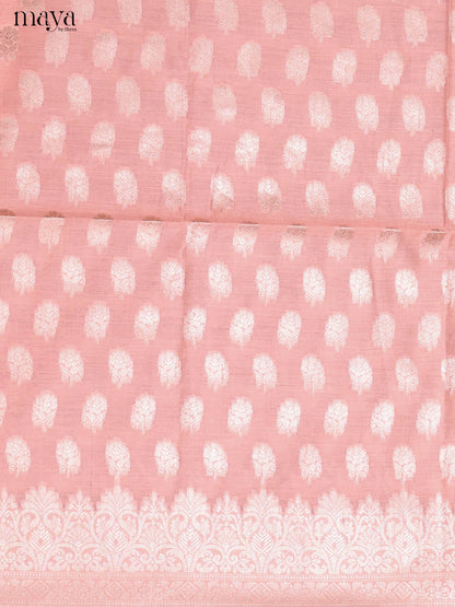 Ethnic Peach Thread Woven Semi Tussar Salwar Suit Material