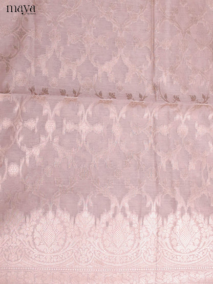 Ornate Pastel Grey Thread Woven Semi Tussar Salwar Suit Material