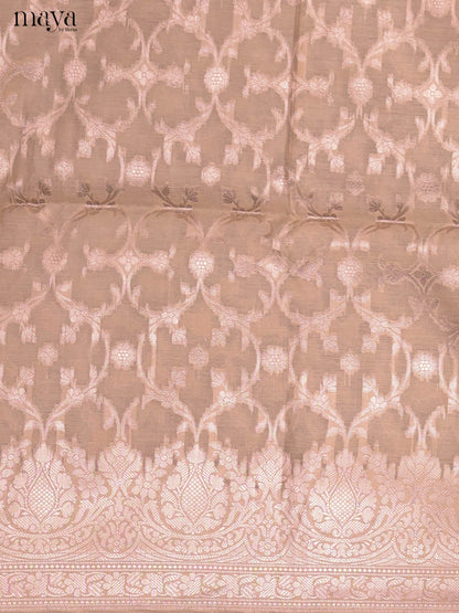 Sophisticated Beige Semi Tussar Salwar Material With Thread Buttas