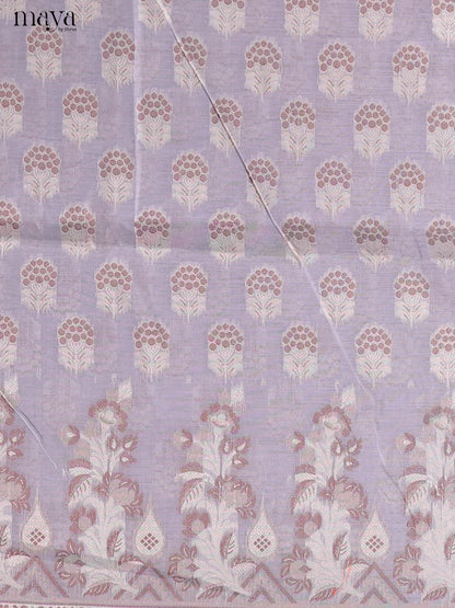 Elegant Grey Semi Tussar Salwar Suit Material With Thread Woven Design