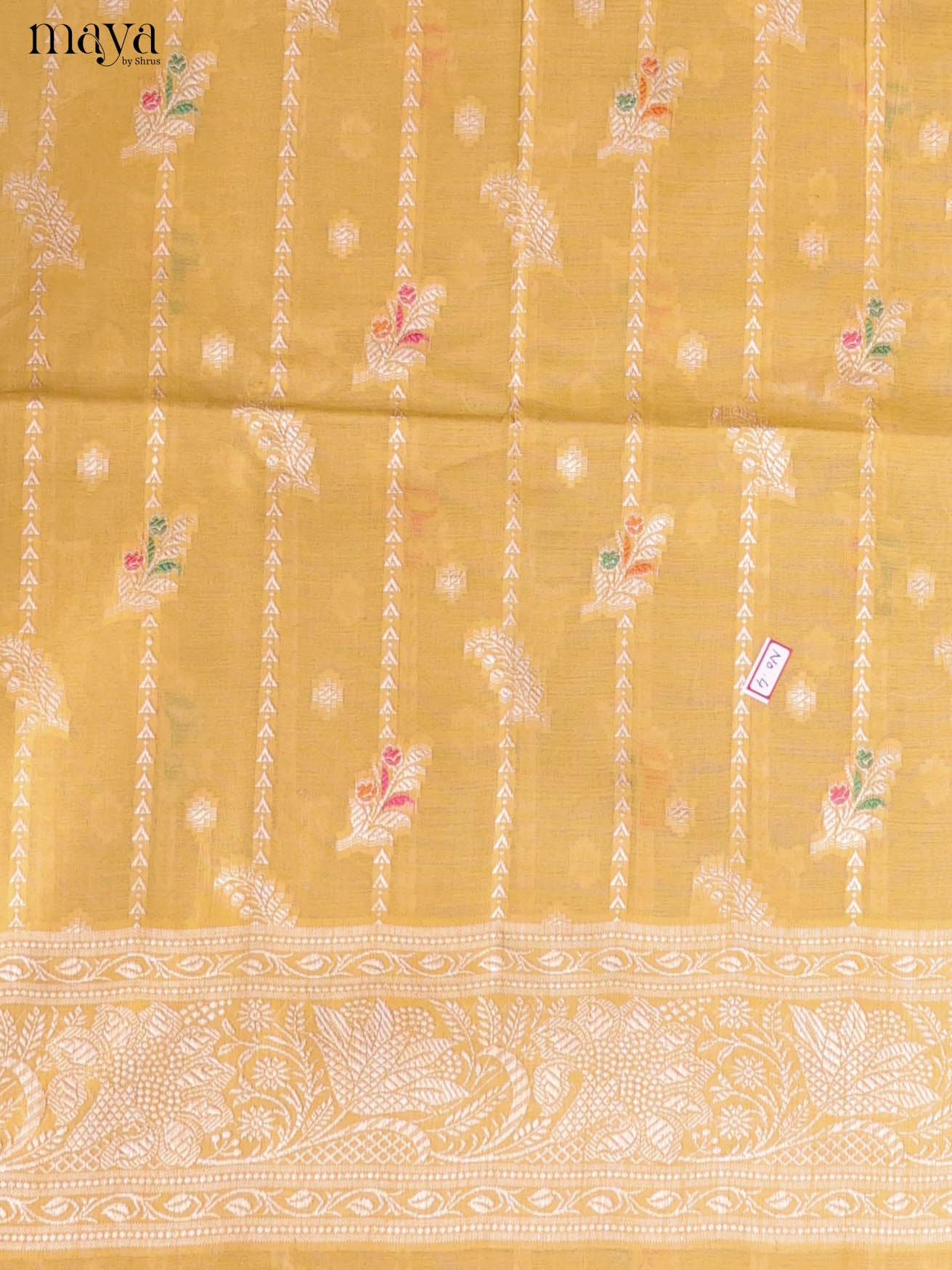 Cute Pastel Yellow Semi Tussar Salwar Suit Material With Thread Woven Design
