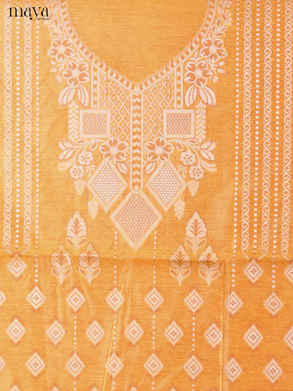 Gracefull Mambazha Yellow Semi Tussar Salwar Material With Thread Woven Design