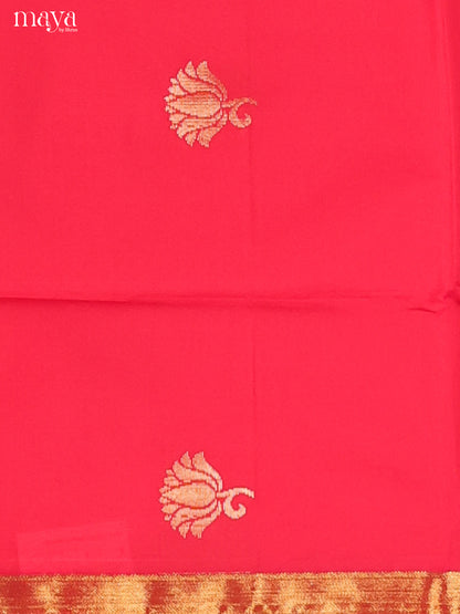 Stunning Red Semi Soft Silk Salwar Suit With Purple Dupatta & Zari Border