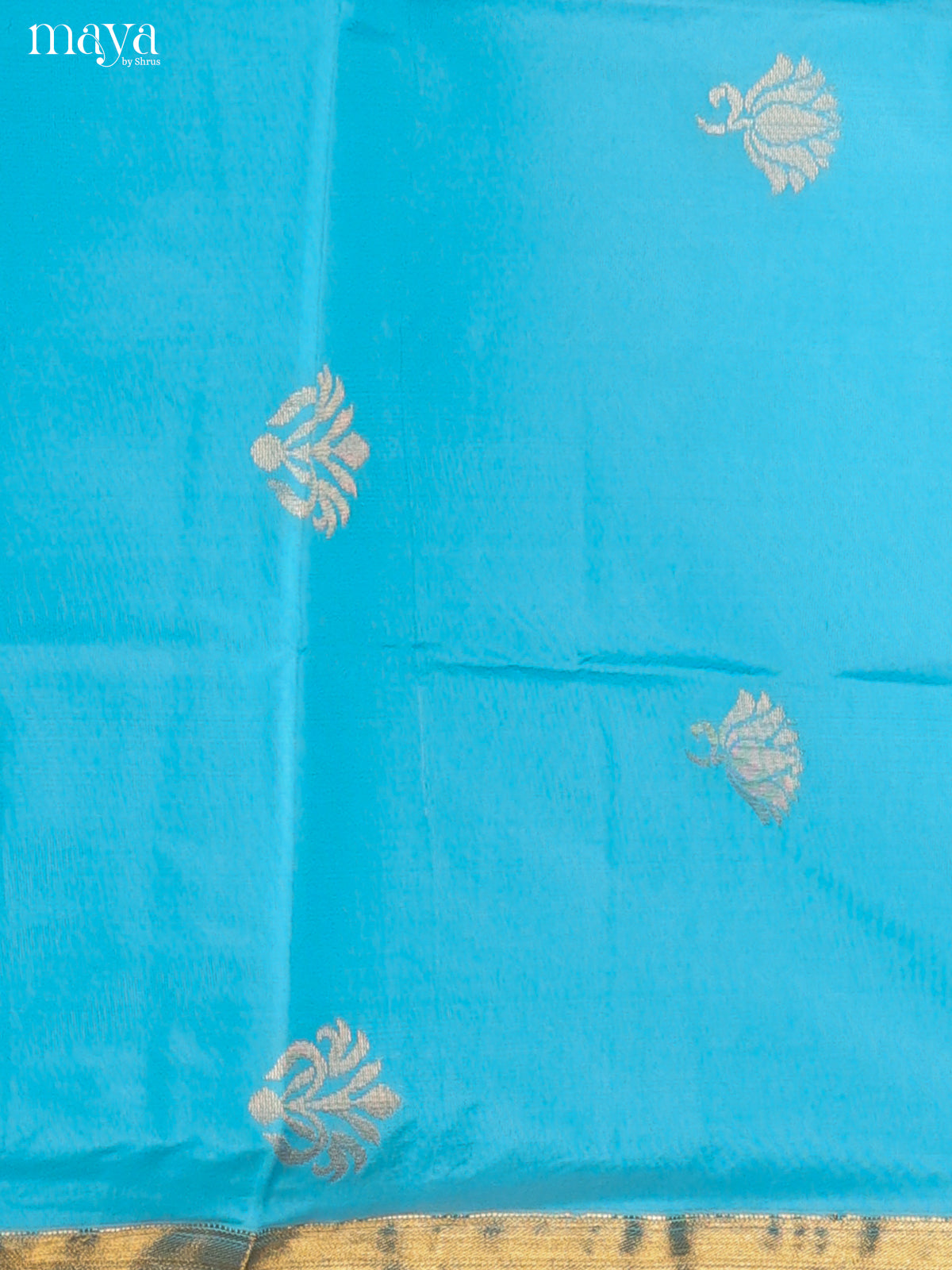 Graceful Blue Semi Soft Silk Suit Set With Zari Buttas & Mustard Green Dupatta
