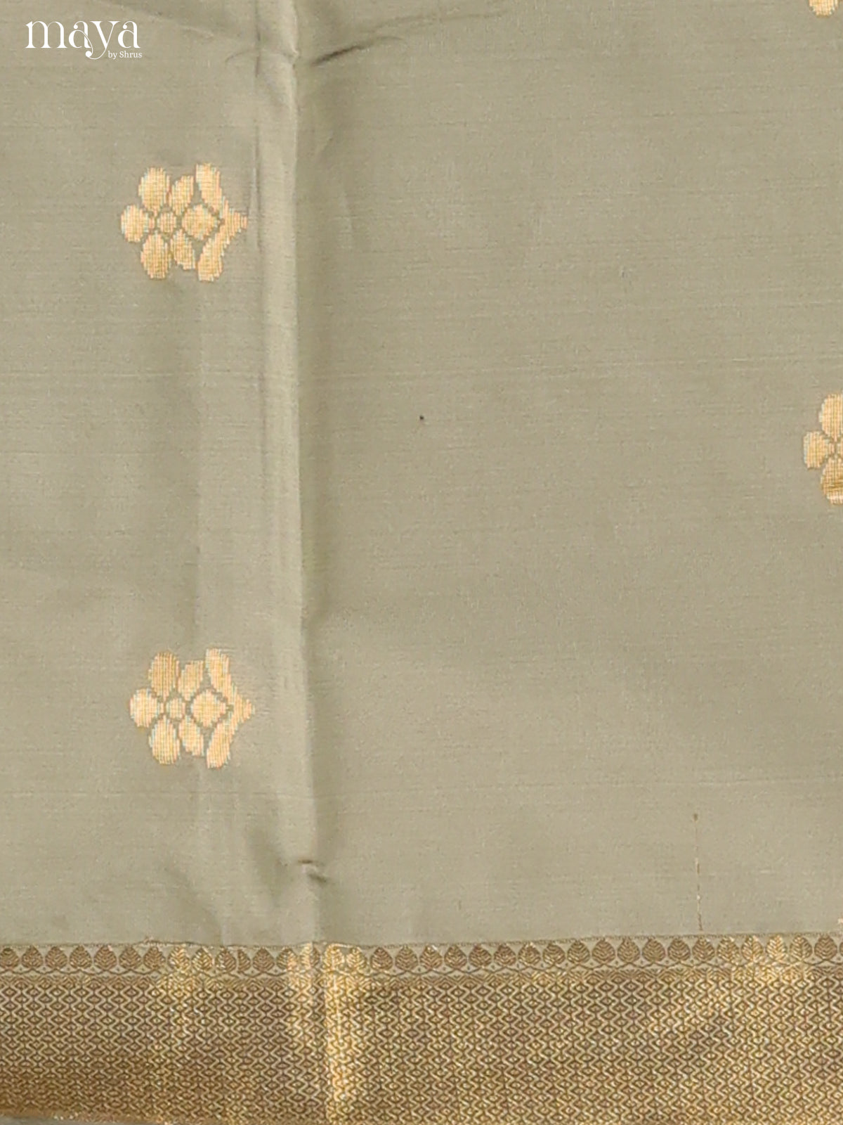 Breezy Grey Semi Soft Silk Salwar Suit With Purple Dupatta & Zari Buttas