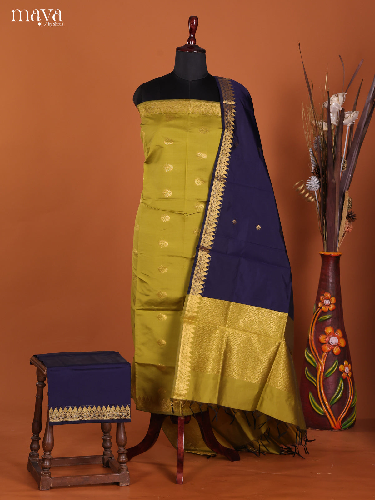 MDK19142-semi softsilk salwar Unstitch
