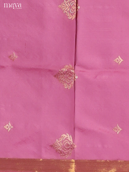 Graceful Pink Semi Soft Silk Salwar Suit With Black Dupatta & Zari Border