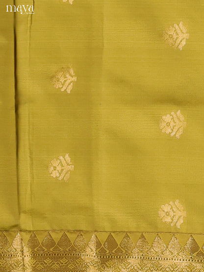 Pretty Mehendhi Green Semi Soft Silk Salwar Suit With Maroon Dupatta