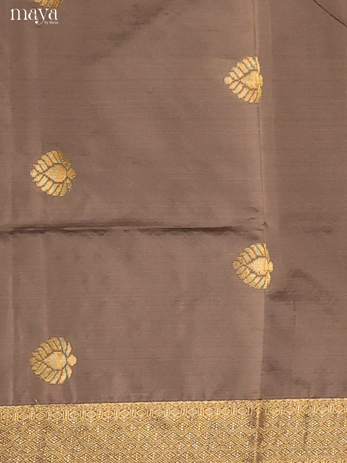 Gorgeous Grey Semi Soft Silk Salwar Suit With Purple Dupatta & Zari Border