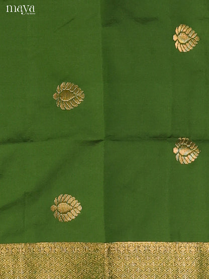 Green & Maroon-semi softsilk salwar Unstitch