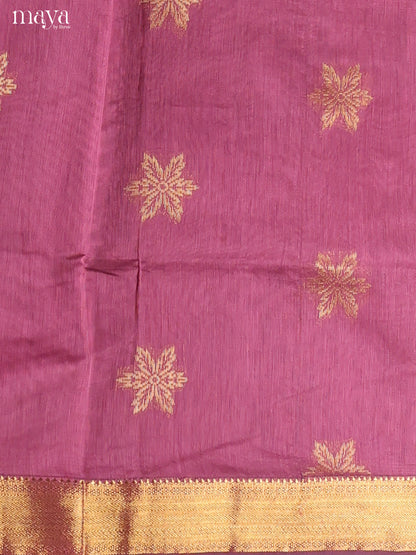 Pink & Blue -Semi silkcotton salwar unstitch