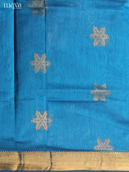 Blue & Green -Semi silkcotton salwar unstitch